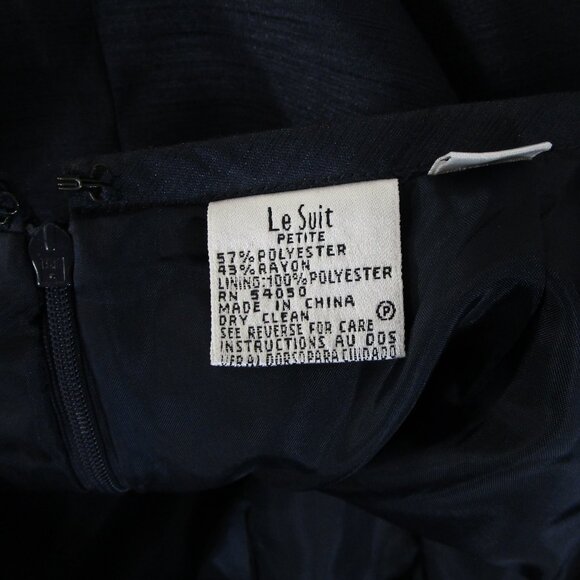 Le Suit Womens Petite Navy Blue Skirt Suit Size 10P Formal Business Career - Picture 9 of 9